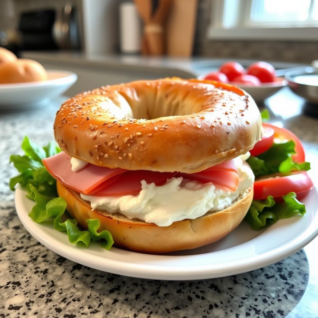 Calories in a Bagel with Cream Cheese and Ham
