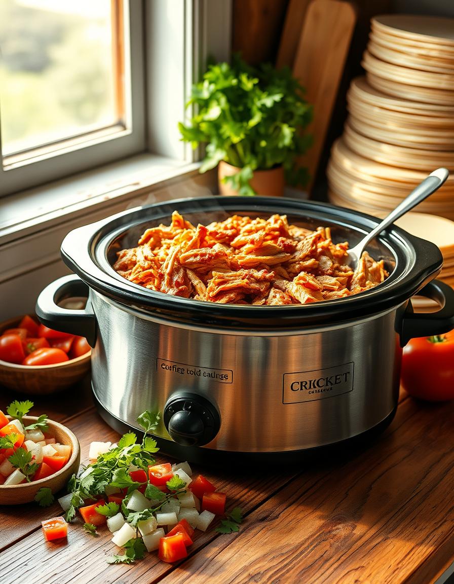 Chicken in Crockpot for Enchiladas Easily